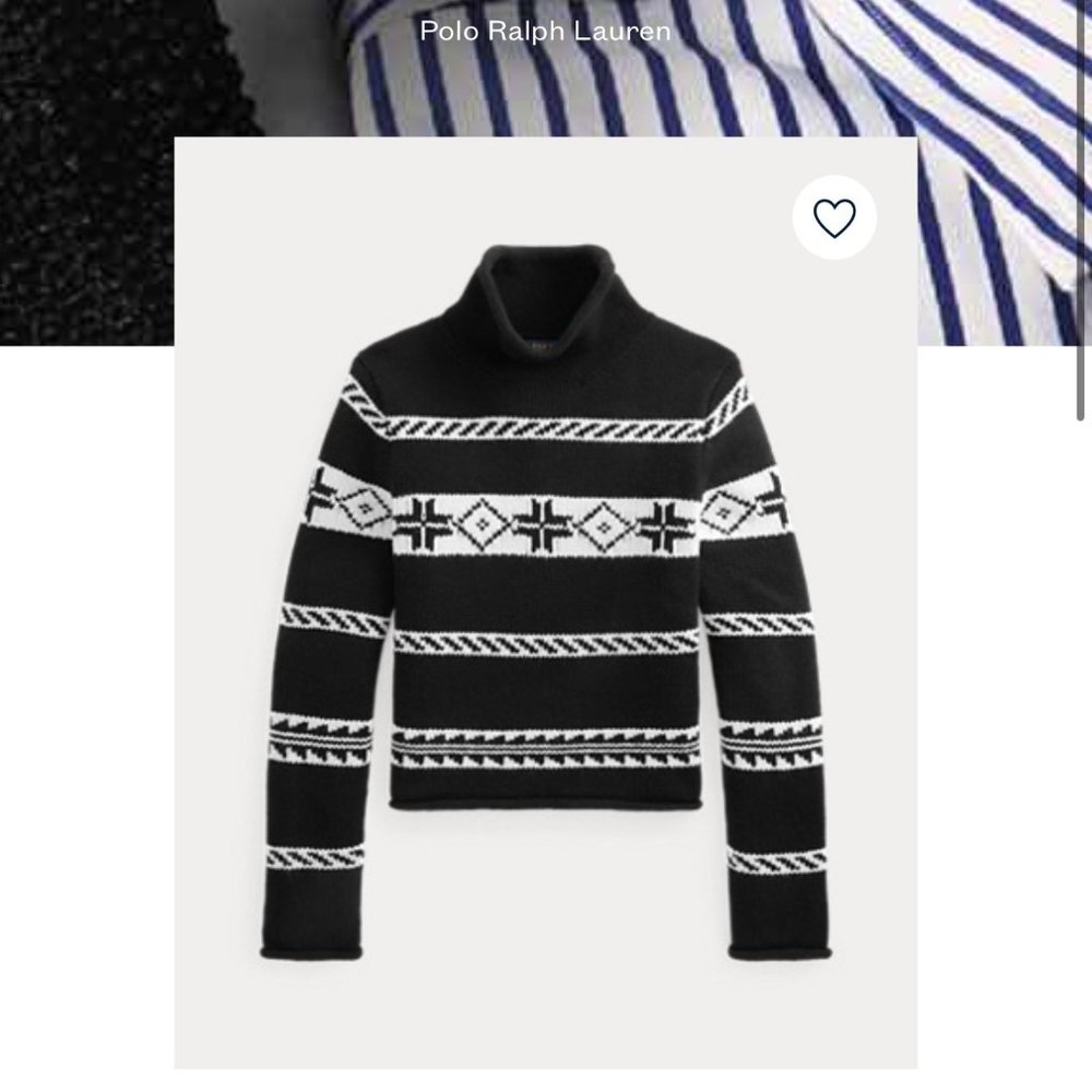 Polo Ralph Lauren Fair Isle turtleneck in black NEW